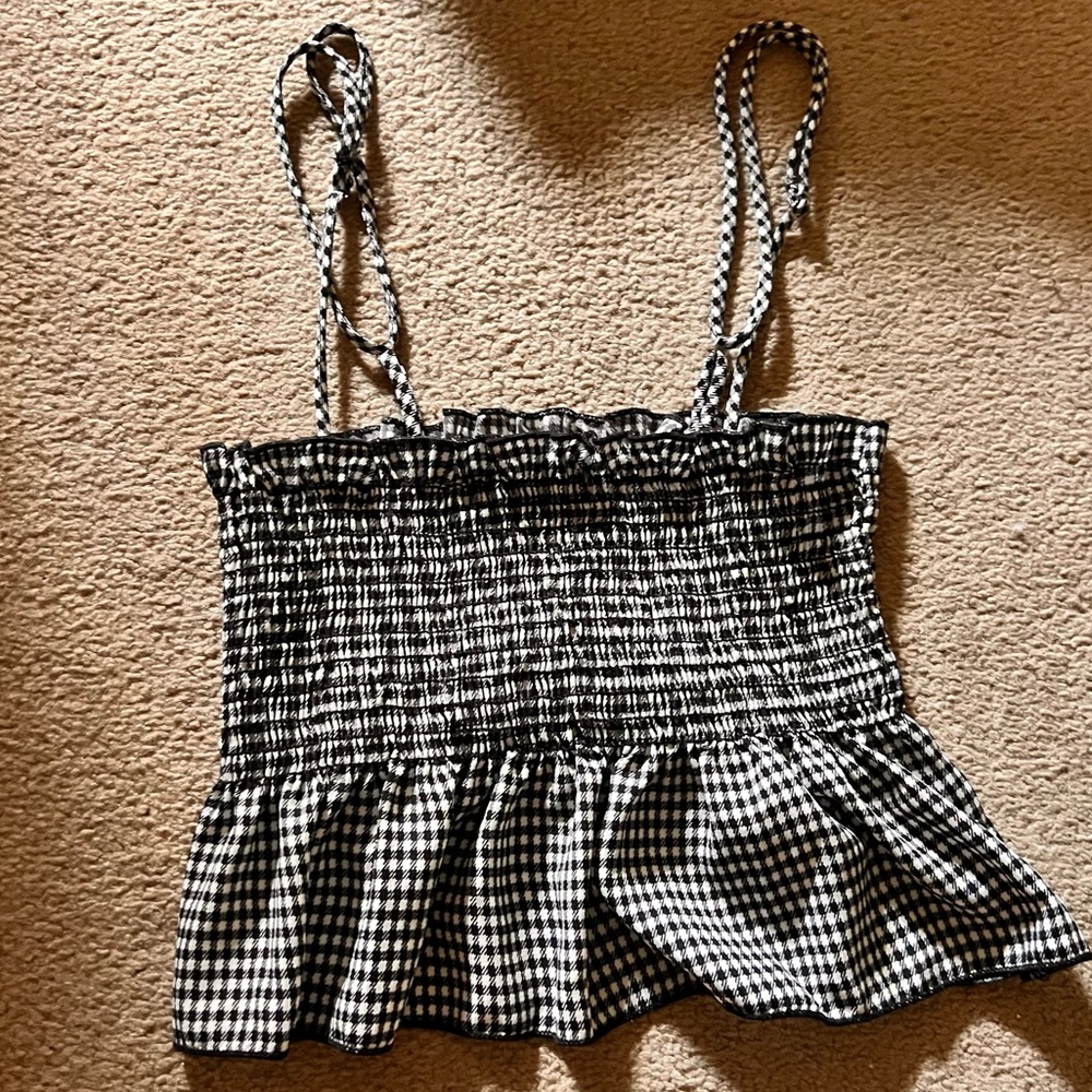 Fashion Nova Gingham Tank Top XS